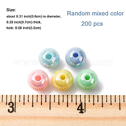 200 шт. Непрозрачные акриловые бусины&nbsp;MACR-FP0001-17B