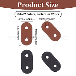 50 шт. 2-х цветные пуговицы из искусственной кожи с 2 отверстиями&nbsp;BUTT-CL0001-05B