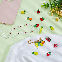 50 шт. 10-х стилевые стеклянные подвески на фруктовую тематику&nbsp;GGLA-PH0001-70