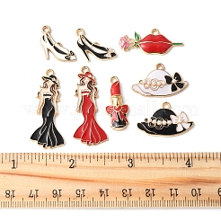 24шт 6 стиля подвески из сплава с эмалью&nbsp;ENAM-FS0002-70