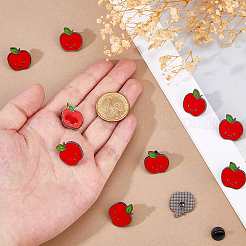 10 шт. эмалированные булавки в форме яблока&nbsp;JEWB-FH0002-48