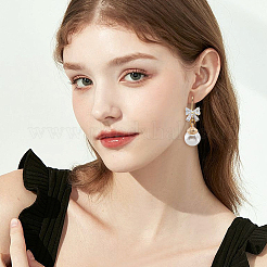 20 шт. латунные крючки для сережек из прозрачного кубического циркония&nbsp;ZIRC-BBC0002-59G