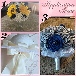 6 шт. пластиковый и кружевной воротник-букет манжеты&nbsp;DIY-SP0005-47