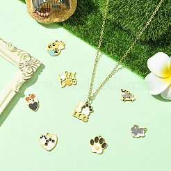 8 шт. 8 стиля эмалевых подвесок из нержавеющей стали 304&nbsp;STAS-CJ0003-38