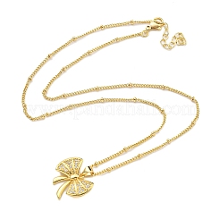 Ожерелья с подвесками из латуни с прозрачным кубическим цирконием&nbsp;LS-NJEW-M220-05C-G