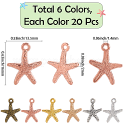 120 шт. 6 цвета подвески из сплава в тибетском стиле&nbsp;FIND-SC0016-22