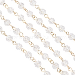 Цепи-рондели ручной работы из нержавеющей стали 304 из стекла&nbsp;AJEW-JB01460-01