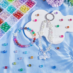 600шт 24 цвета прозрачные акриловые бусины&nbsp;MACR-SP0001-51A