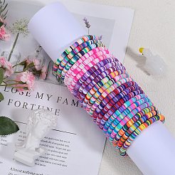 Набор эластичных браслетов ручной работы из полимерной глины Heishi Surfer&nbsp;BJEW-SW00099-05