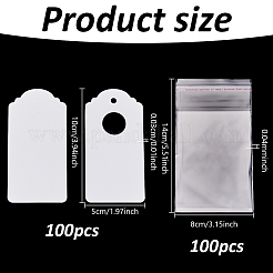 100 шт. Карточки-проигрыватели значков для ювелирных изделий из крафт-бумаги&nbsp;OPC-NB0001-04B