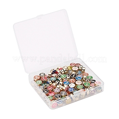 104шт 26 цвета сплава эмалевые бусины&nbsp;ENAM-YW0001-75