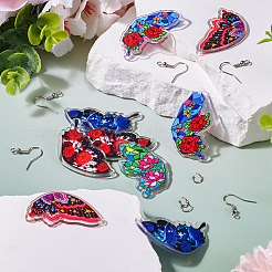 Набор для изготовления акриловых висячих сережек-бабочек своими руками&nbsp;DIY-TA0009-11