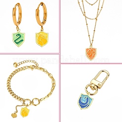 12шт 4 цвета сплава эмалевые подвески&nbsp;ENAM-YW0003-93