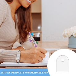 100 шт. прозрачные акриловые подвески-полукруги для ручки своими руками&nbsp;OACR-GA0001-29