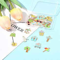 28 шт. 14 стиля подвески из сплава и эмали на тему пляжного отдыха&nbsp;ENAM-FS0003-35