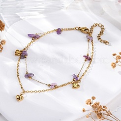 Многорядные браслеты-цепочки из нержавеющей стали 304 в стиле бохо&nbsp;BJEW-Z088-01D-G