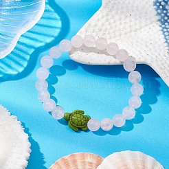 Браслеты из натурального розового кварца с бусинами для женщин&nbsp;BJEW-JB11095-06