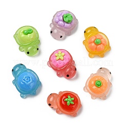 70 шт. двухцветные светящиеся непрозрачные смоляные кабошоны&nbsp;RESI-CJ0004-87