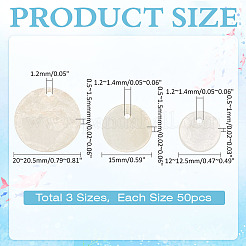 150 шт. 3 стиля натуральные подвески-диски в виде ракушек Capiz&nbsp;SHEL-ME0001-02