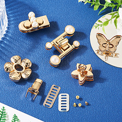 5 комплект из 5-х стильных замков-кнопок для кошелька с цветочным узором из сплава&nbsp;FIND-TA0008-51