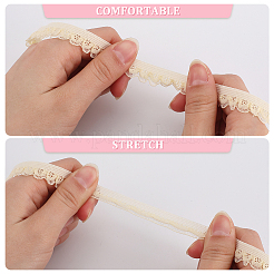 10 ярд полиэстер эластичная кружевная отделка&nbsp;SRIB-WH0011-121F