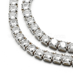 Теннисное ожерелье из прозрачного кубического циркония для женщин&nbsp;NJEW-C014-01P