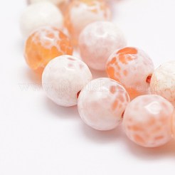 Граненые бусины из натурального огненного агата с треском&nbsp;X-G-F447-8mm-B03