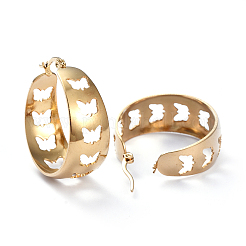 201 толстые серьги-кольца из нержавеющей стали&nbsp;LS-EJEW-I245-37B