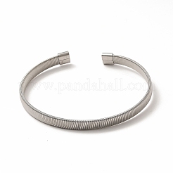 304 нержавеющая сталь плоская змейка форма браслет манжета открытый для женщин&nbsp;BJEW-C033-03