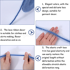 20 ярд полиэфирной бархатной эластичной кружевной отделки с отделкой из плиссированной органзы&nbsp;OCOR-WH0087-06A