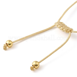 Регулируемый плоский круглый браслет с амулетами святой девы&nbsp;BJEW-Z073-01G-04