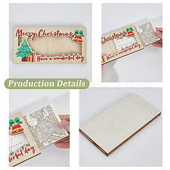 Держатель для денег в виде прямоугольника из дерева на рождественскую тематику&nbsp;AJEW-WH20006-282B