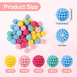 50шт 5 цвета прорезиненные акриловые бусины&nbsp;SACR-TA0001-32