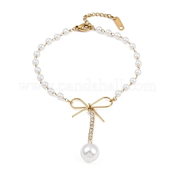 Браслеты с подвесками из нержавеющей стали 304 и кристаллами и стразами&nbsp;BJEW-G755-03G