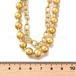 Ожерелья из нержавеющей стали 304 с цепочкой из троса и шариковой цепью для женщин&nbsp;NJEW-F340-02G