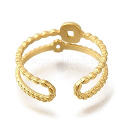 Ионное покрытие (ip) 304 нержавеющая сталь открытые манжетные кольца компоненты RJEW-U017-05G