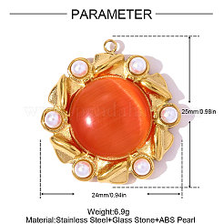 Подвески из стекла из нержавеющей стали 304&nbsp;STAS-OY008-62G