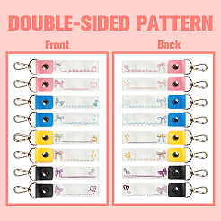 Брелок для ключей из искусственной кожи и хлопка с именным маркером&nbsp;AJEW-WH0514-043