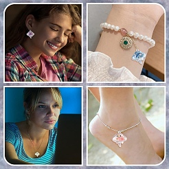 10шт светящиеся подвески из прозрачной смолы&nbsp;RESI-YW0004-44G