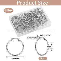 30 пара серег-колец из нержавеющей стали 304&nbsp;EJEW-SP0001-02A-P
