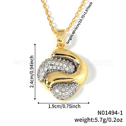 Геометрическая инкрустация латунного кубического циркония полое ожерелье&nbsp;KQ8718-1