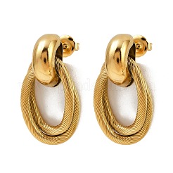 Овальные серьги-гвоздики из нержавеющей стали 304&nbsp;EJEW-K268-23G