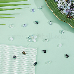 96 шт. 8-х цветные стеклянные подвески-капли&nbsp;GLAA-HY0001-50B