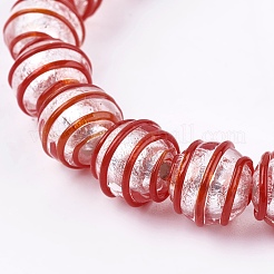 Ручная серебряная фольга стеклянные бусины Lampwork&nbsp;FOIL-G027-01G