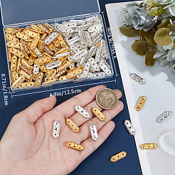 180 шт. 2-цветные 3-отверстие железные проставки класса А со стразами&nbsp;RB-BBC0001-03