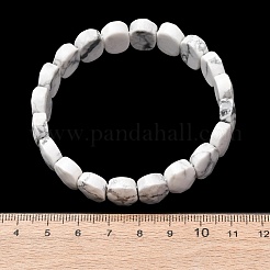 Натуральные браслеты из граненого говлита с бусинами&nbsp;BJEW-K251-07S