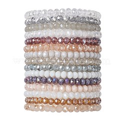 15 шт. браслетов из гальванизированных стеклянных бусин&nbsp;BJEW-JB13022