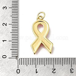 Октябрь рак груди розовая лента осведомленности латунные эмалевые подвески&nbsp;KK-S517-04F-G