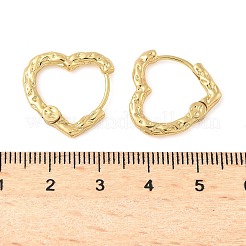 Серьги-кольца из нержавеющей стали 304 в форме кованого сердца&nbsp;EJEW-U065-02A-G