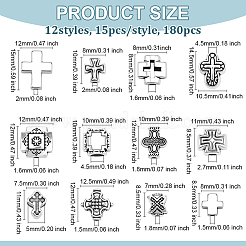 180шт 12 стиля бусины из сплава в тибетском стиле&nbsp;TIBEB-ME0001-10
